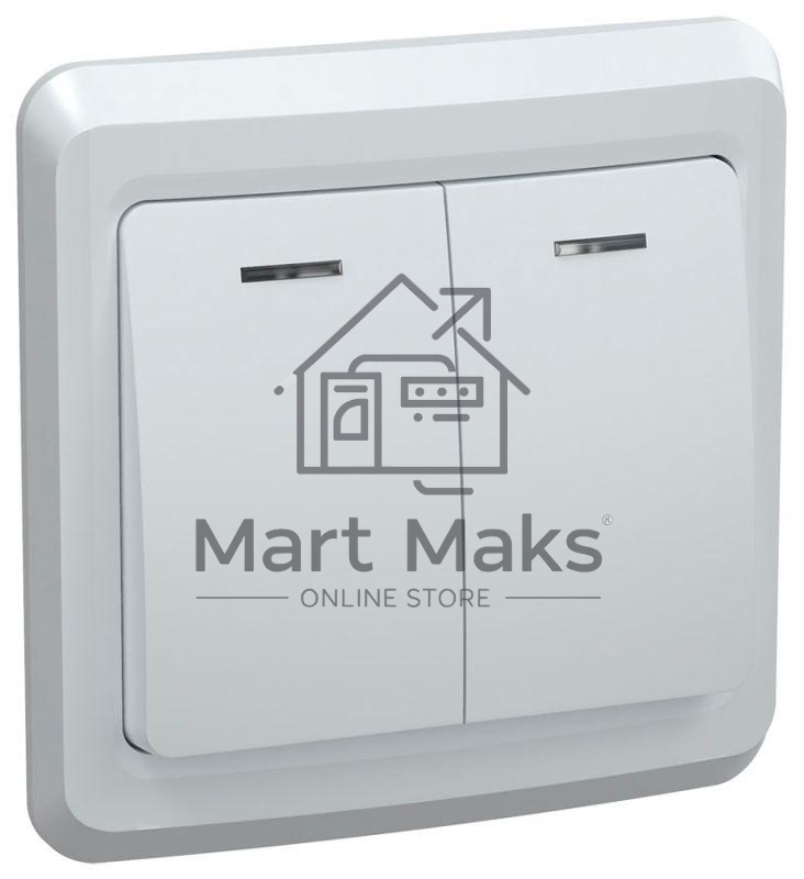 Выключатель 2-кл. СП Вега 10А IP20 ВС10-2-1-ВБ с индик. белый ИЭК EVV21-K01-10-DM