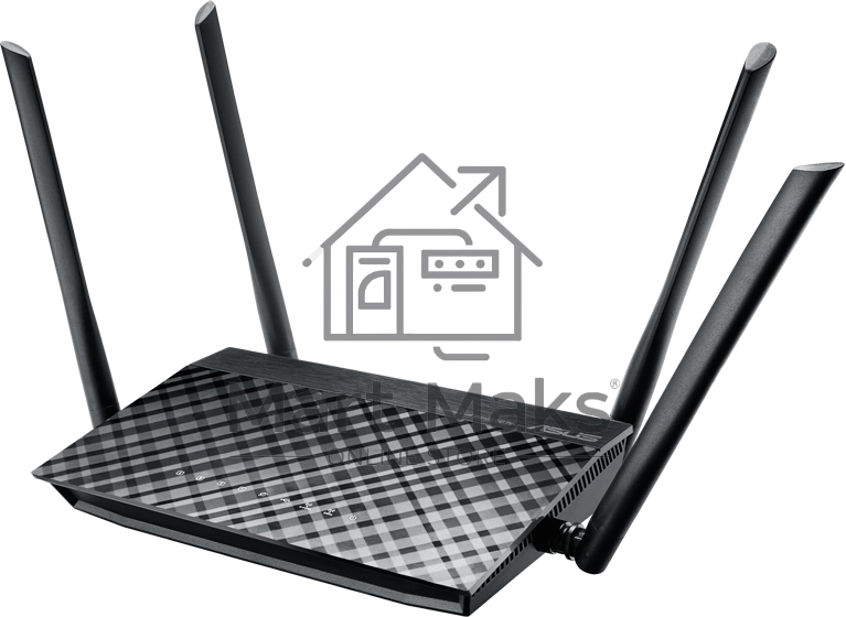 Маршрутизатор беспроводной Asus RT-AC1200 10/100BASE-TX черный (Dual Band)