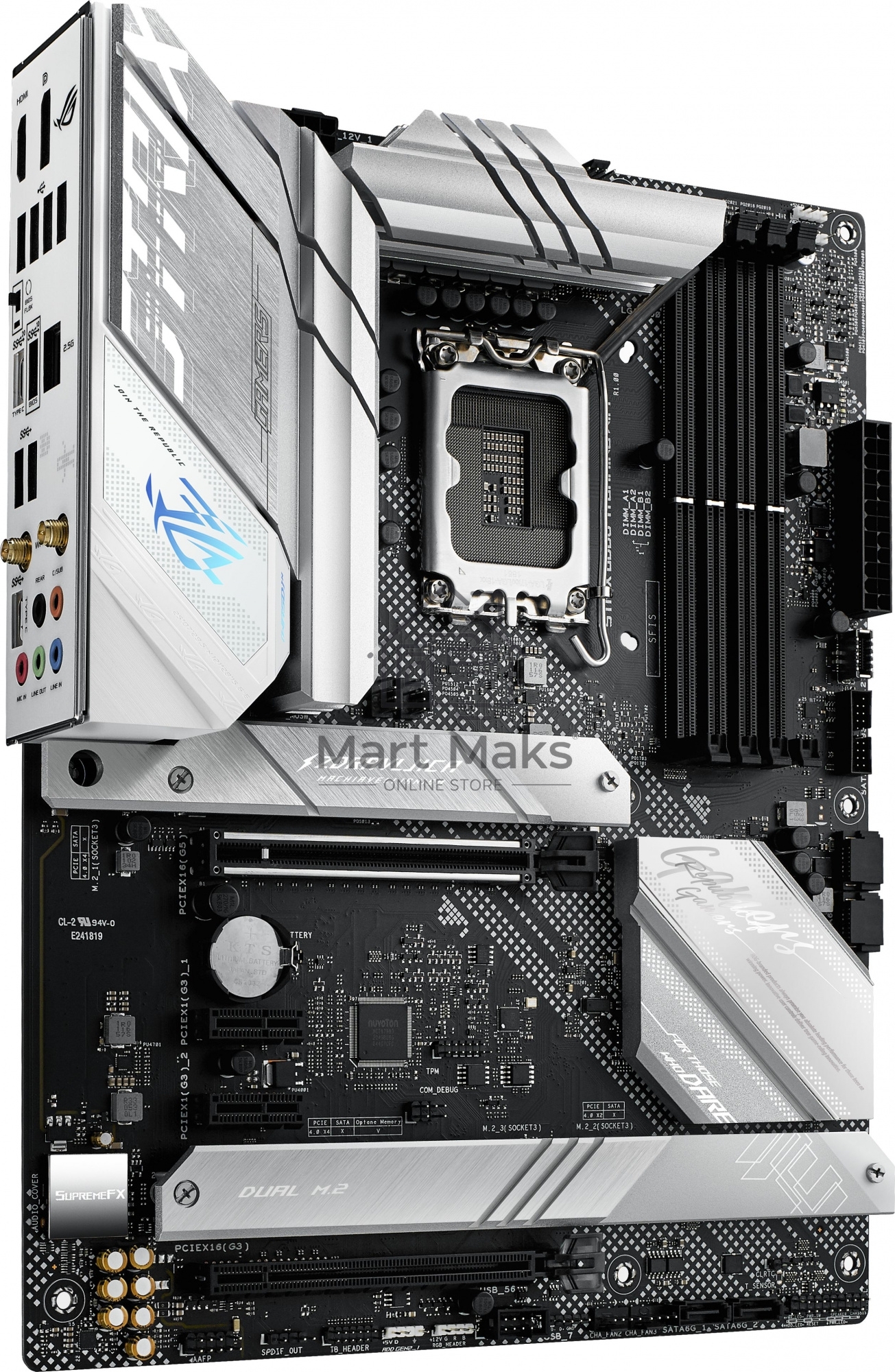 Материнская плата ASUS ROG STRIX B660-A GAMING WIFI, LGA1700, B660, 4*DDR5, DP,HDMI, SATA 6.0 + RAID, M.2, USB 3.2*5, USB 2.0*4,  ATX; 90MB1B00-M0EAY0