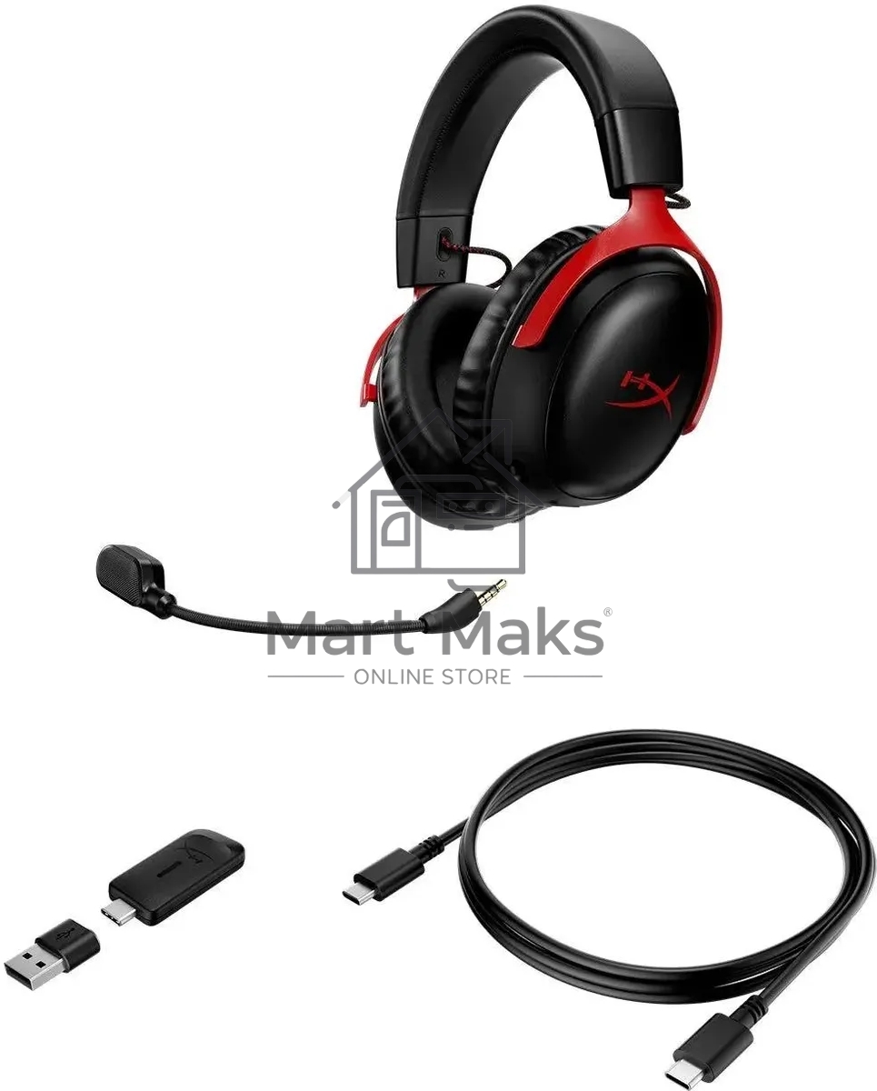 Наушники с микрофоном HyperX Cloud III черный/красный мониторные Radio оголовье (77Z46AA)