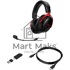 Гарнитура HyperX Cloud III чёрный-красный, беспроводная, радиоканал