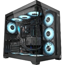 Компьютерный корпус без блока питания PCCooler C3T700 BK, Midi-Tower, TG, no fans, 1xUSB-A 3.0 + 1xUSB-A 2.0 + 1xUSB-C, ATX, mATX, mITX черный