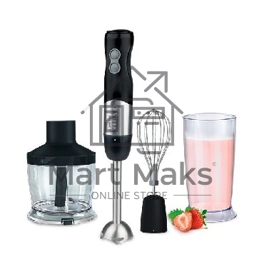 Блендер Vitek VT-3411 ST (стальной, 800 Вт, 6 скоростей, измельчитель 500 мл, стакан 600 мл, управление механическое)