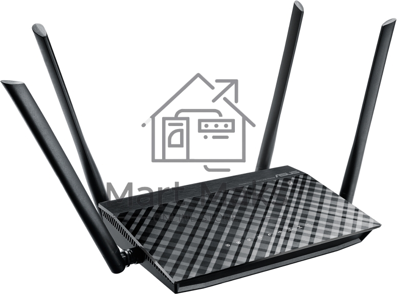 Маршрутизатор беспроводной Asus RT-AC1200 10/100BASE-TX черный (Dual Band)