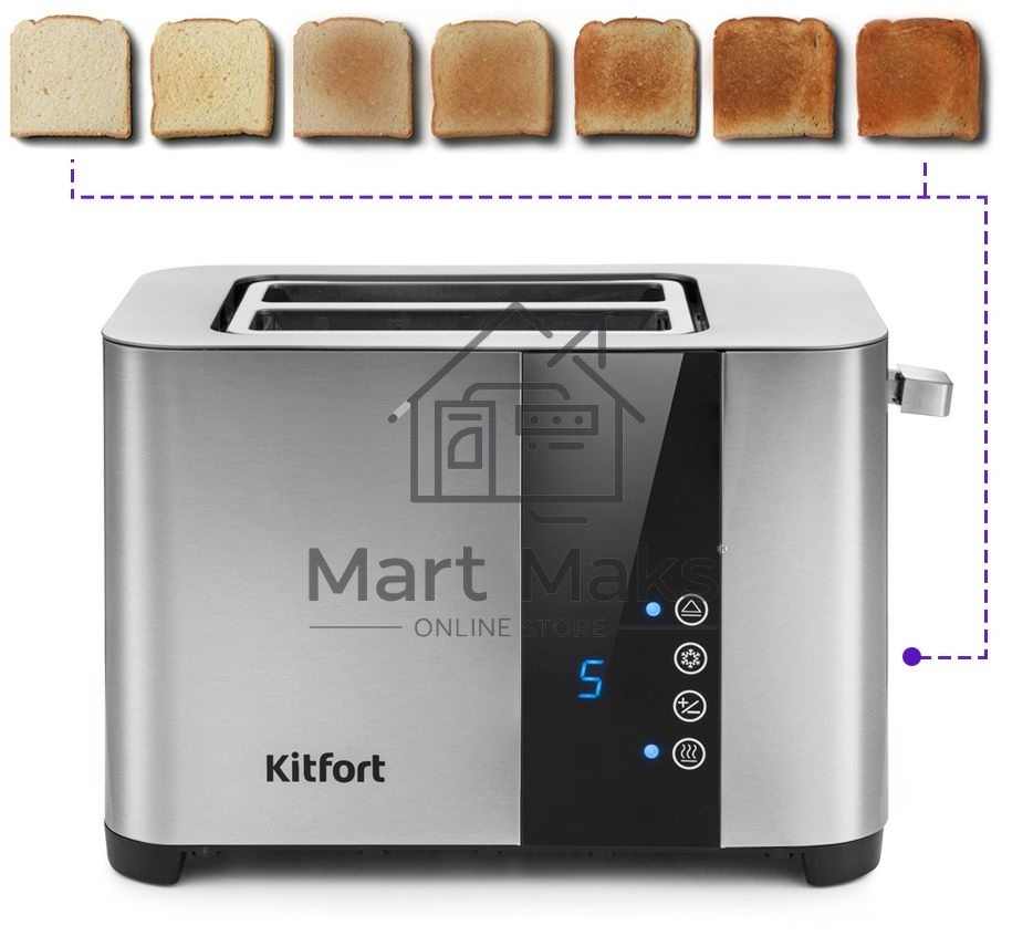 Тостер Kitfort KT-2047 850Вт нержавеющая сталь