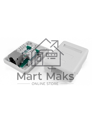 Розетка компьютерная Hyperline SB1-1-8P8C-C5e-SH-WH RJ-45(8P8C), категория 5e, экранированная, одинарная, внешняя, Dual IDC