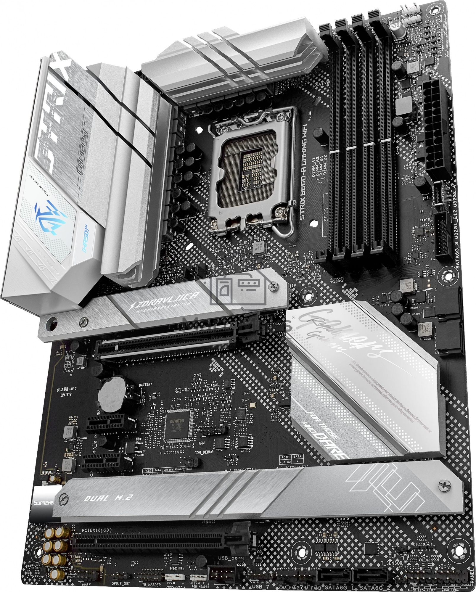 Материнская плата ASUS ROG STRIX B660-A GAMING WIFI, LGA1700, B660, 4*DDR5, DP,HDMI, SATA 6.0 + RAID, M.2, USB 3.2*5, USB 2.0*4,  ATX; 90MB1B00-M0EAY0