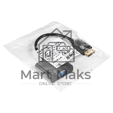 Кабель-переходник DisplayPort-VGA ExeGate EX-DPM-VGAF-0.2 (20M/15F, 0,2м)