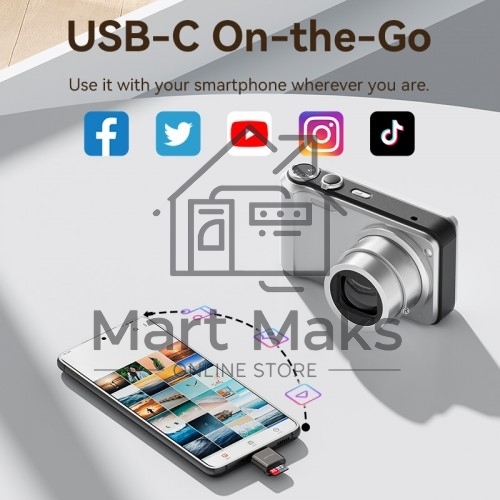 Картридер Vention OTG USB 2.0 CM / MicroSD - Серый