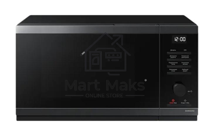 Микроволновая печь Samsung MS23DG4504AGBW черная сталь, 23 л, 800 Вт, переключатели - кнопки/поворотный механизм