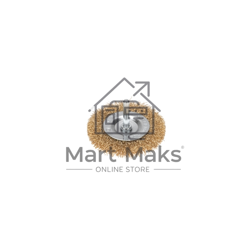 Щетка дисковая для дрели, витая латунированная проволока, 75мм KRANZ