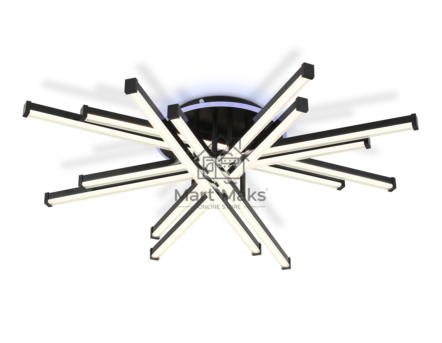 Потолочный светодиодный светильник Ambrella light FL6276 BK 119W черный 3000K-6400K+RGB 800*800*165 (ПДУ ИК)