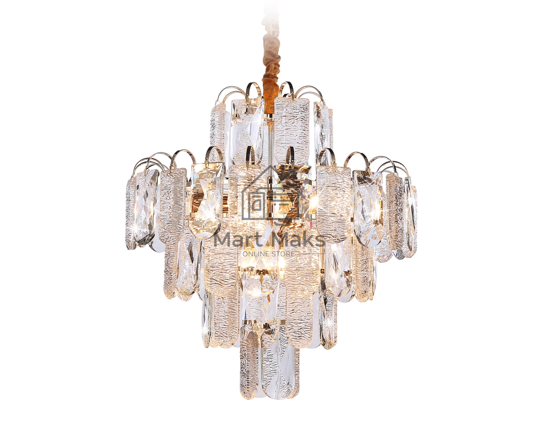 Светильник Ambrella light TR5231/9 SGD/CL/FR золото/прозрачный/белый матовый E27*9 max 40W D500*530