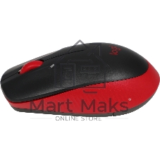 Мышь беспроводная Logitech M190 черный/красный, 1000 dpi, радиоканал, USB, кнопки - 3