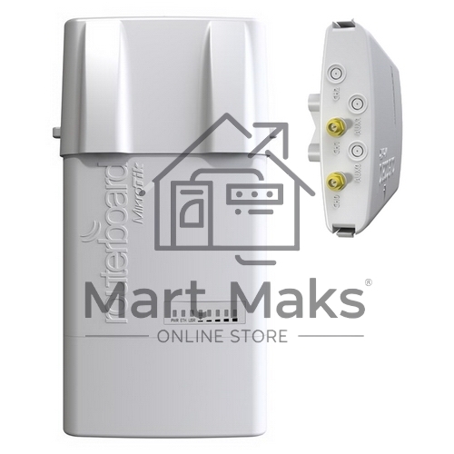 Точка доступа MikroTik RB912UAG-5HPnD-OUT BaseBox 5 (RouterBOARD 912UAG with 600Mhz Atheros CPU, 64MB RAM, 1xGigabit LAN, USB, miniPCIe, built-in 5Ghz 802.11a/n 2x2 two chain wireless with two RP-SMA connectors, Ro