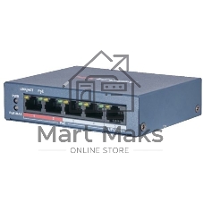 Коммутатор Hikvision DS-3E0105P-E/M(B), 4×100 Мбит/с PoE + 1×100 Мбит/с Uplink, неуправляемый