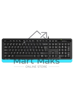 Клавиатура проводная A4Tech Fstyler FKS10, USB, черный/синий