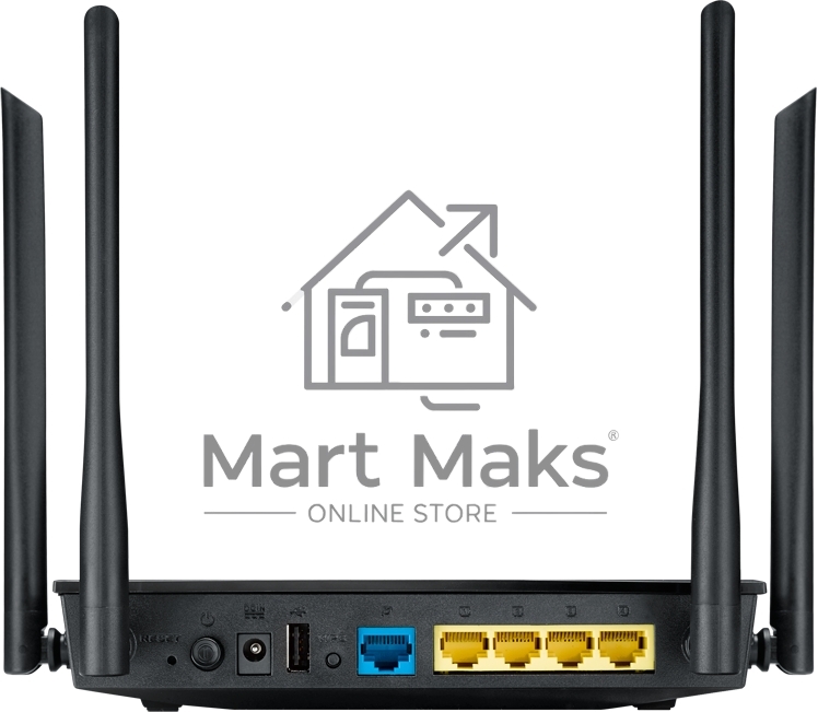 Маршрутизатор беспроводной Asus RT-AC1200 10/100BASE-TX черный (Dual Band)