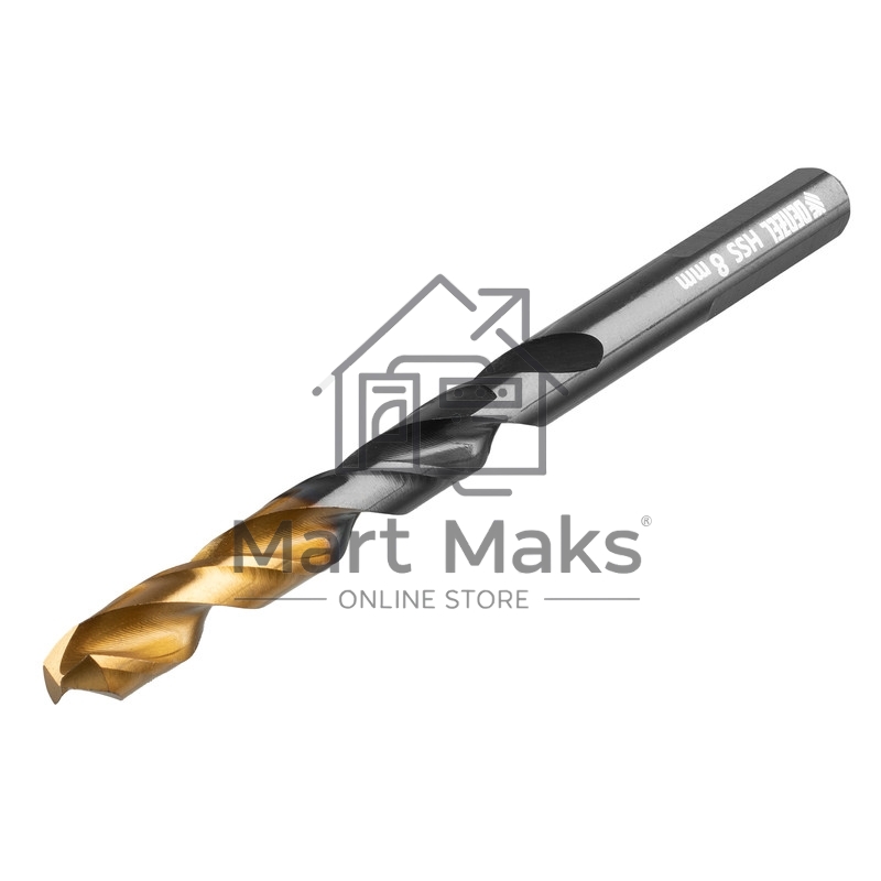 Сверло по металлу, 8 мм, HSS-Tin, Golden Tip, 8 шт. Denzel