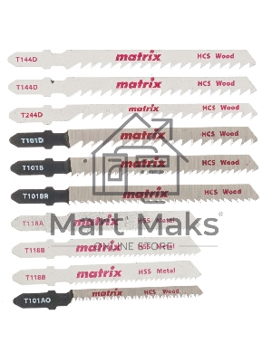 Набор полотен Matrix для электролобзика универсальный, 10 шт, T-SET1001