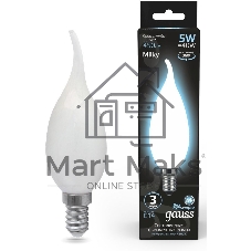 Лампа светодиодная Filament Свеча на ветру E14 5Вт 4100К OPAL GAUSS 104201205