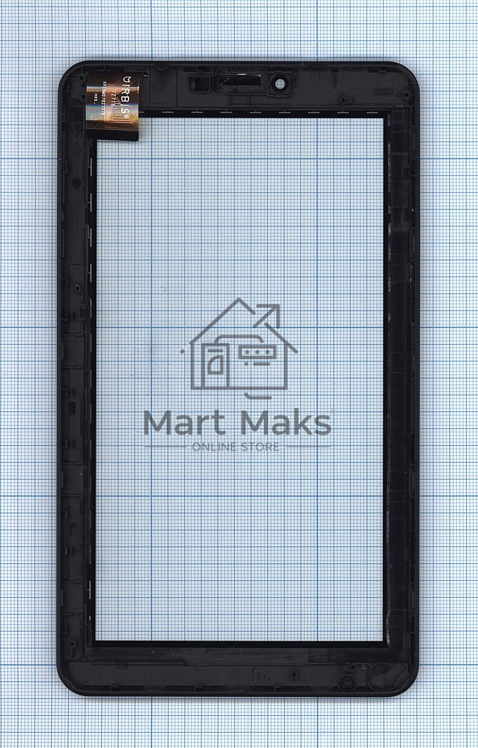 Сенсорное стекло (тачскрин) для Irbis TZ714, черное с рамкой