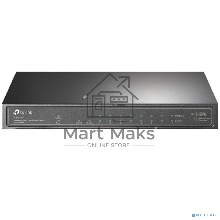 Коммутатор TP-Link TL-SG1210P 10-портовый гигабитный настольный с 8 портами PoE+ SMB