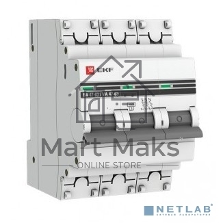 Автоматический выключатель EKF mcb4763-3-06C-pro 3P 6А (C) 4,5kA ВА 47-63 EKF PROxima