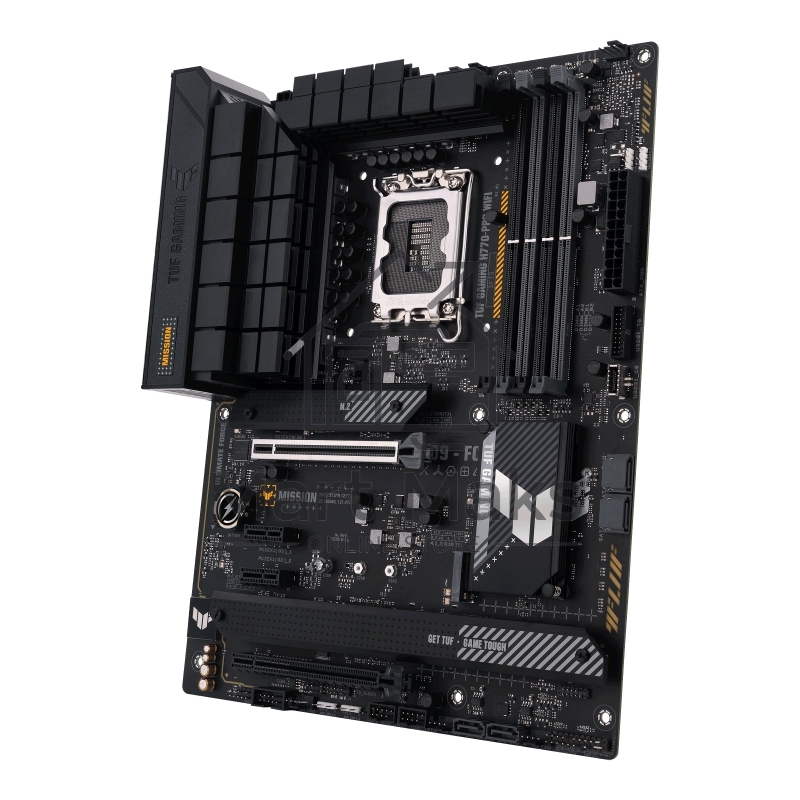 Материнская плата ASUS TUF GAMING H770-PRO WIFI, LGA 1700, Intel H770, 4xDDR5, 4xSATA, 4xM.2, 1xPCIe 5.0 x16, 1xPCIe 4.0 x4, 2xUSB-A 3.2 Gen 2, 4xUSB-A 3.2 Gen 1, 1xUSB-C 3.2 Gen 2x2, 1x2.5Gb LAN, 5x3.5 мм, 7.1, Standard-ATX