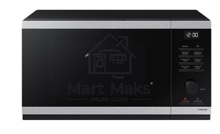 Микроволновая печь Samsung MS23DG4504ATBW нержавеющая сталь/черный, 23 л, 800 Вт, переключатели - сенсор/поворотный механизм