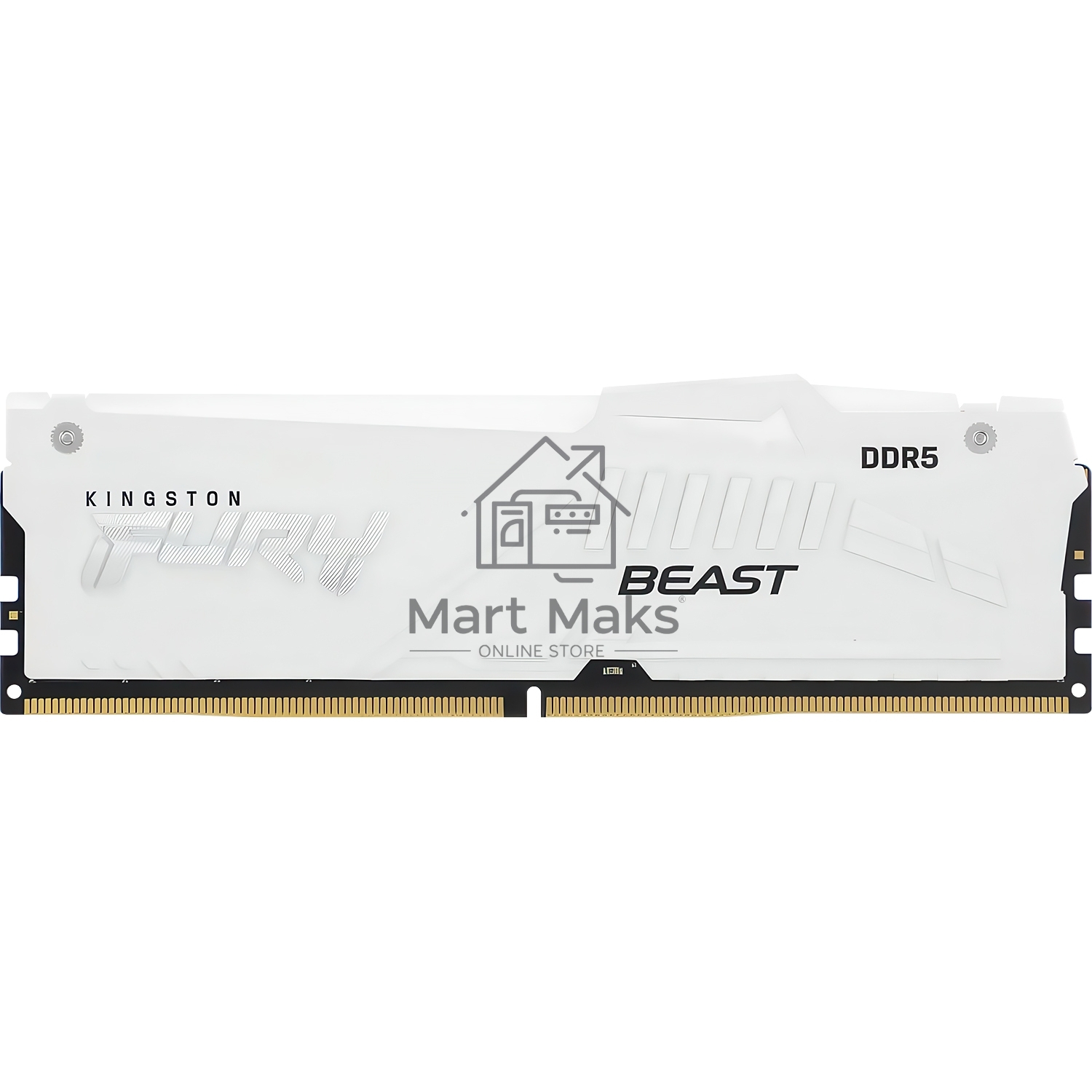 Оперативная память Kingston Fury Beast, DDR5, 16GB (1x16GB), 6000MHz, CL36, DIMM, с радиатором, RGB, белый