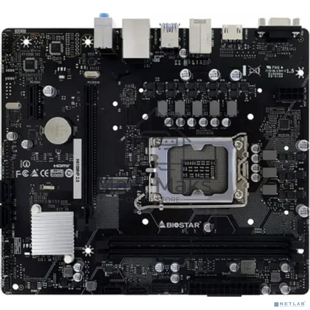 Материнская плата Biostar H610MHP 2.0, LGA 1700, Intel H610, 2xDDR4, 4xSATA, 1xM.2, 1xPCIe 4.0 x16, 1xPCIe x1, 1xHDMI, 1xVGA, 1x 1Gb LAN, 2xUSB-A 3.2 Gen 1, 4xUSB-A 2.0, 3x3.5 мм, 7.1, mATX