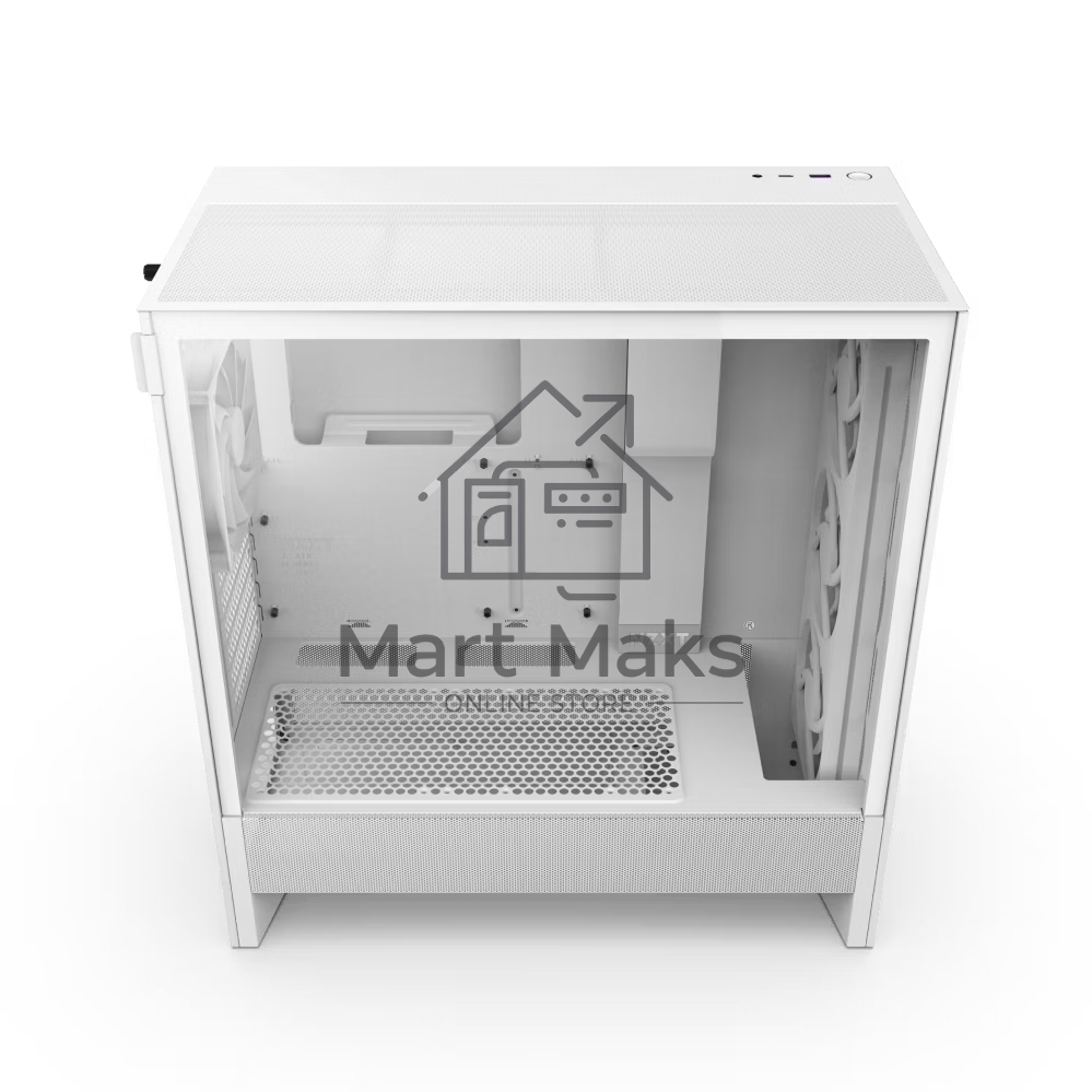 Компьютерный корпус без блока питания NZXT H5 Flow RGb, Midi-Tower, TG, 4x120мм RGb, 1xUSB-A 3.2 + 1xUSB-C 3.2, E-ATX, ATX, mATX, mITX белый