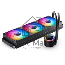 Система жидкостного охлаждения Water Cooling System JONSBO TG-420 ARGB Black (300W, 420mm, Black, ARGB/ Fans: 3x140mm, 93.73CFM, 36.2dBA, 1800RPM/ Pump height 54.55mm, 30dBA, 2400RPM, Rad thickness 54.5mm/ S: 1851, 1700, 1200, 115X, AM5, AM4)