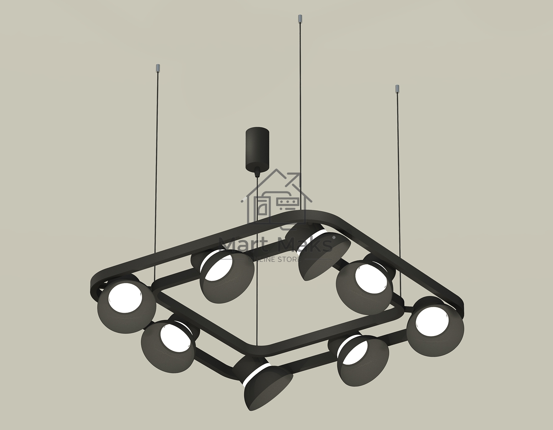 Светильник Ambrella light XB9182080/8 SBK/FR черный песок/белый матовый GX53 (С9182, N8141)