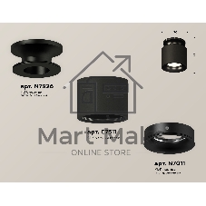 Светильник Ambrella Light XS7511061 SBK/PBK черный песок/черный полированный MR16 GU5.3 (N7926, C7511, N7011)