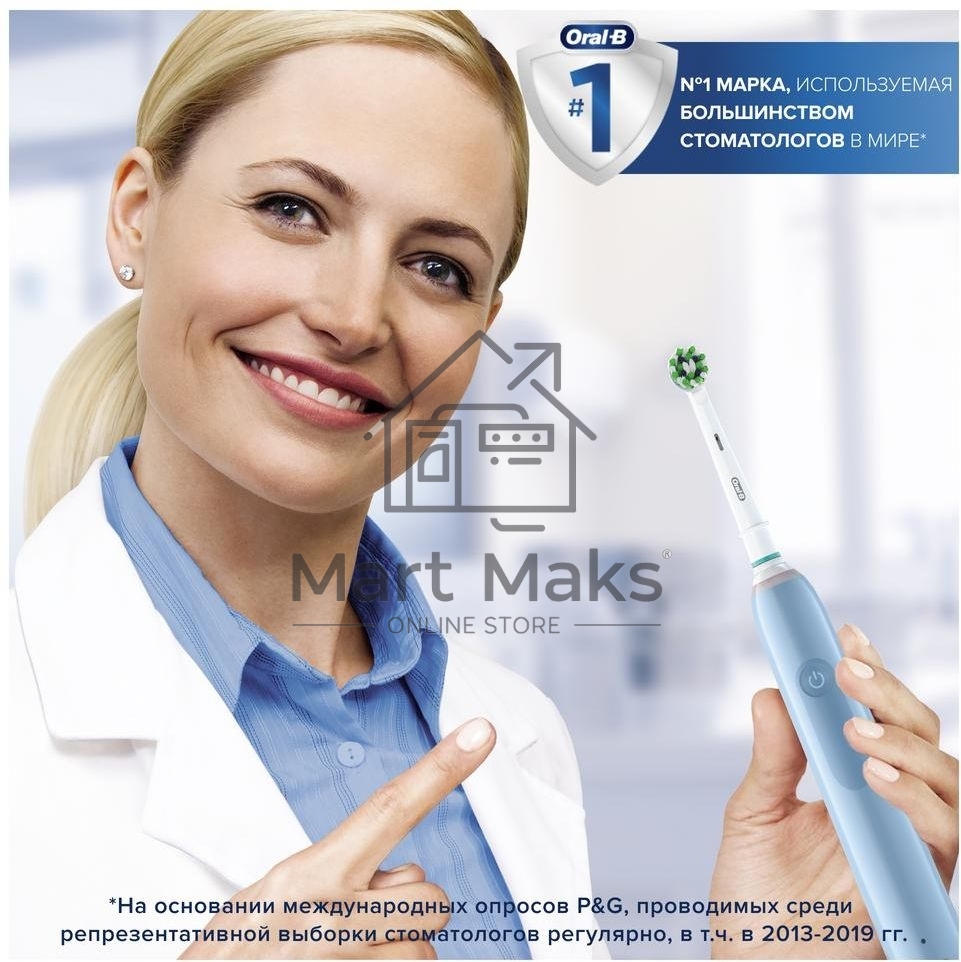 Электрическая зубная щетка Oral-B Pro 3/D505.513.3 CrossAction голубой