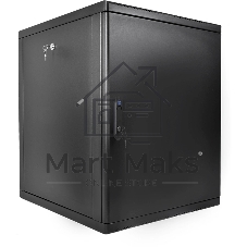 Шкаф телекоммуникационный ЦМО настенный разборный 12U (600 x 650) съемные стенки, дверь металл, черный (ШРН-М-12.650.1-9005)