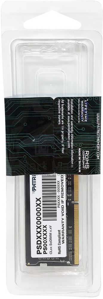 Оперативная память Patriot Signature, DDR4, 16GB (1x16 GB), 2400 MHz, CL17, SO-DIMM