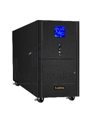Источник бесперебойного питания (инвертор, синус, для котла) ExeGate SineTower SN-5000.LCD.AVR.2SH.1C13.T.RJ.USB 5000VA/4000W, чистая синусоида, LCD дисплей, AVR, 2*Schuko+1*C13+1*ternimal, RJ45/11, USB, линейно-интерактивный, черный