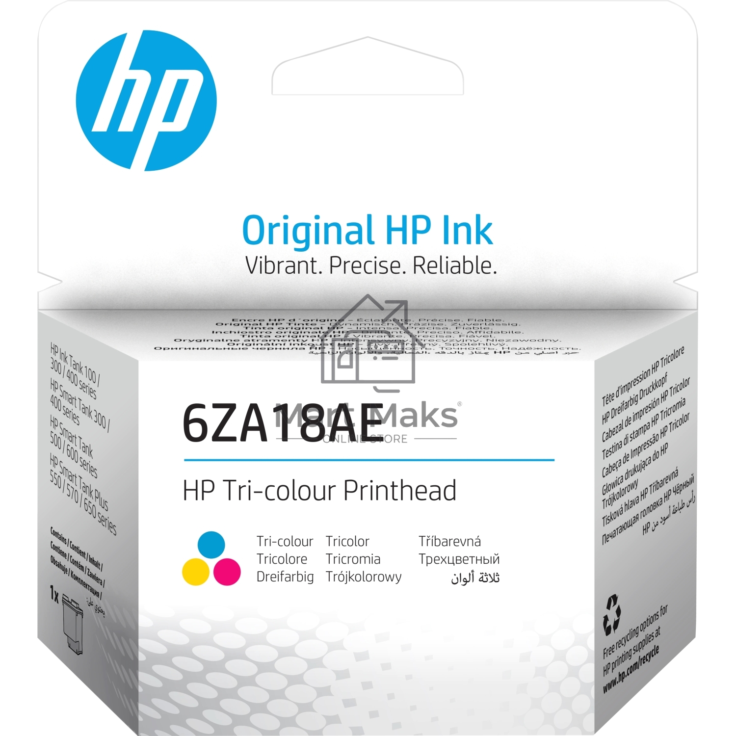 Печатающая головка HP 6ZA18AE многоцветный для HP InkTank 100/300/400 SmartTank 300/400/500/600 SmartTankPlus 550/570/650