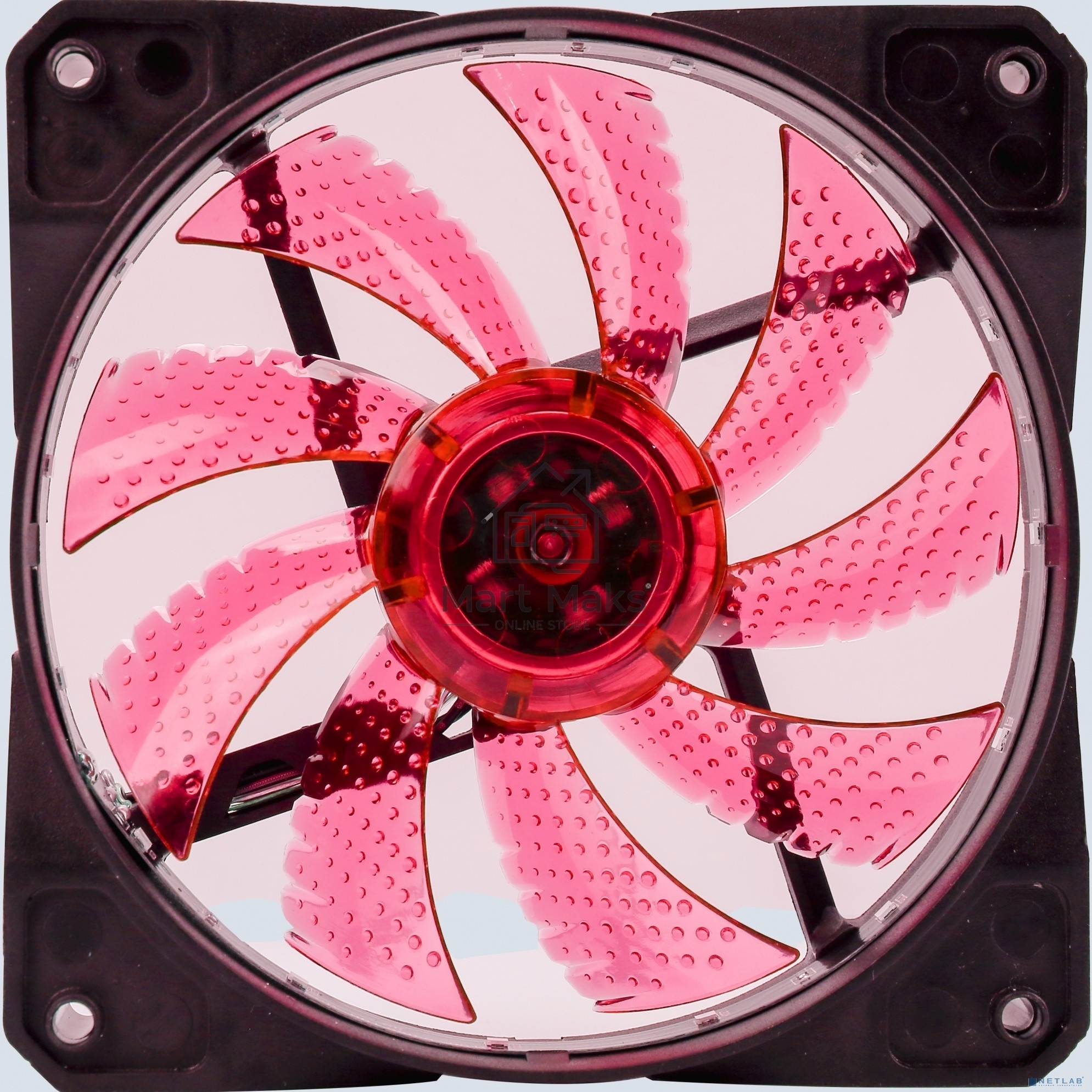 Вентилятор для корпуса Digma DFAN-LED-RED черный, 120 мм, 1200 об/мин, 23 дБ, 4 pin