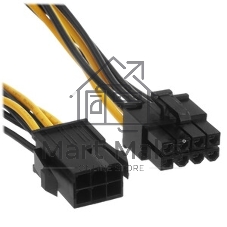 Кабель питания PCIe Cablexpert CC-PSU-68-30CM, PCIe 6pin(M)/PCIe 8pin(F), 30 см, пакет