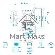 Кронштейн для телевизора Arm Media MARS-01 черный, 10