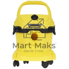 Строительный пылесос Karcher WD 2 Plus V-12/4/18 желтый, 1000 Вт, уборка сухая/сбор воды, пылесборник мешок/контейнер, 12 л