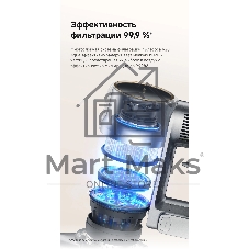 Пылесос вертикальный Dreame R20 Aqua серый, питание от аккумулятора, 380 Вт, уборка влажная/сухая, пылесборник 0.6 л