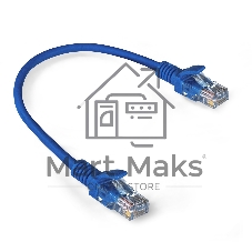 Патч-корд медный ExeGate UTP-RJ45-RJ45-5e-CU-0,3M-BL, UTP, cat.5e, 0.3м, синий