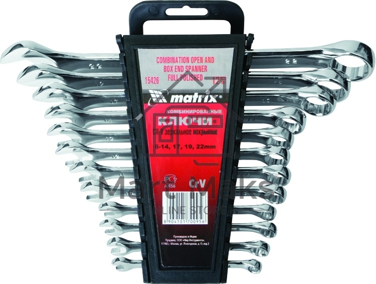 Набор комбинированных ключей MATRIX 15426 (6 - 22 мм)12 шт.