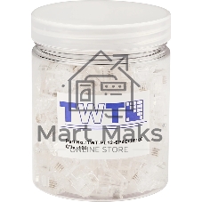 Коннектор LANMASTER TWT-PL12-6P4C/JR100, UTP кат.3 RJ12, прозрачный (упак.: 100 шт)