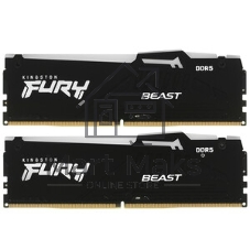 Оперативная память Kingston Fury Beast, DDR5, 32GB (1x32GB), 5200MHz, CL40, DIMM, радиатор, черный